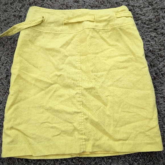 Révue Linen Yellow Skirt Size 4 Vintage - Picture 5 of 5